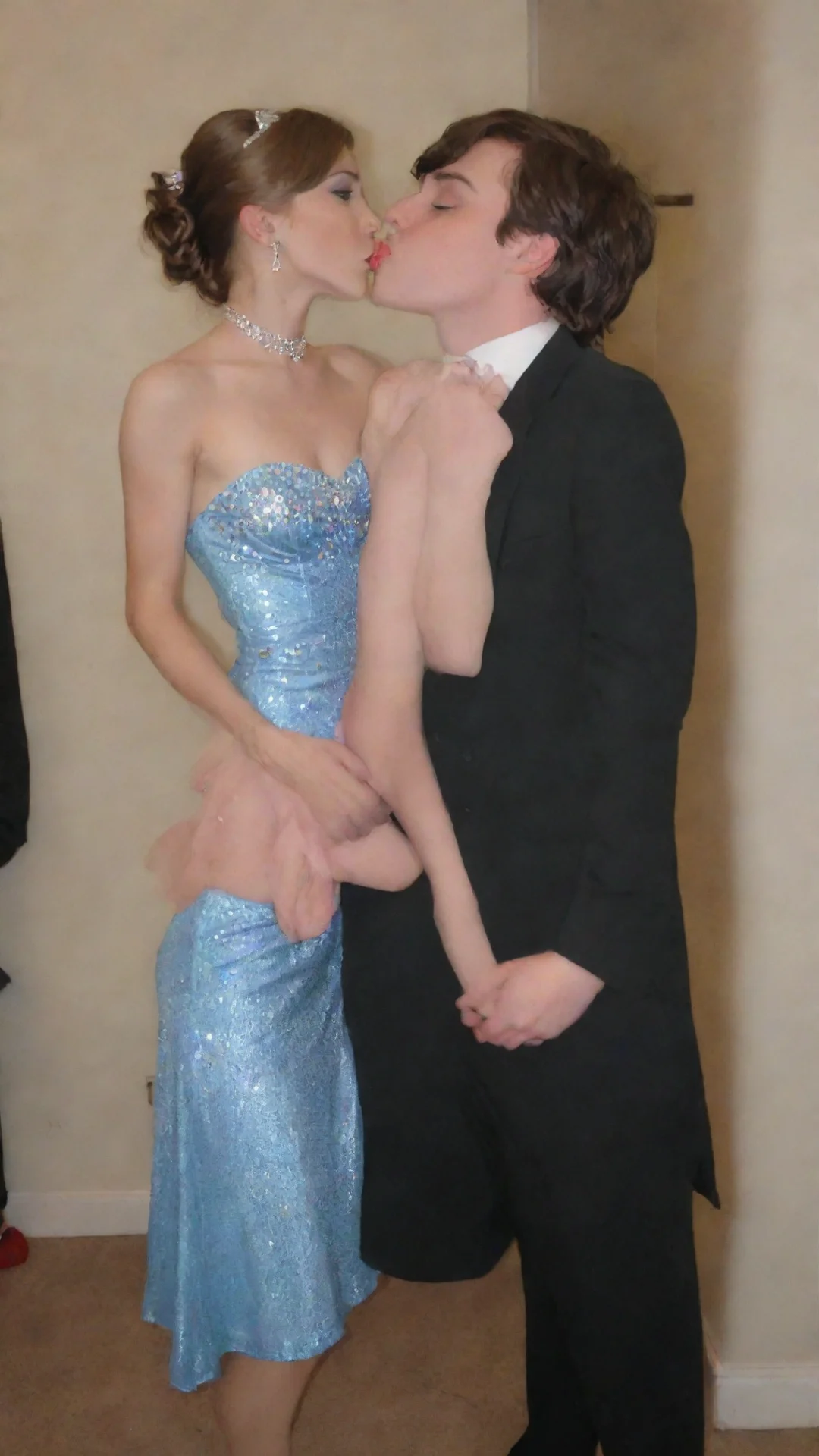 aiartstation art crossdresser%2C prom dress%2C kissing boy confident engaging wow 3 tall