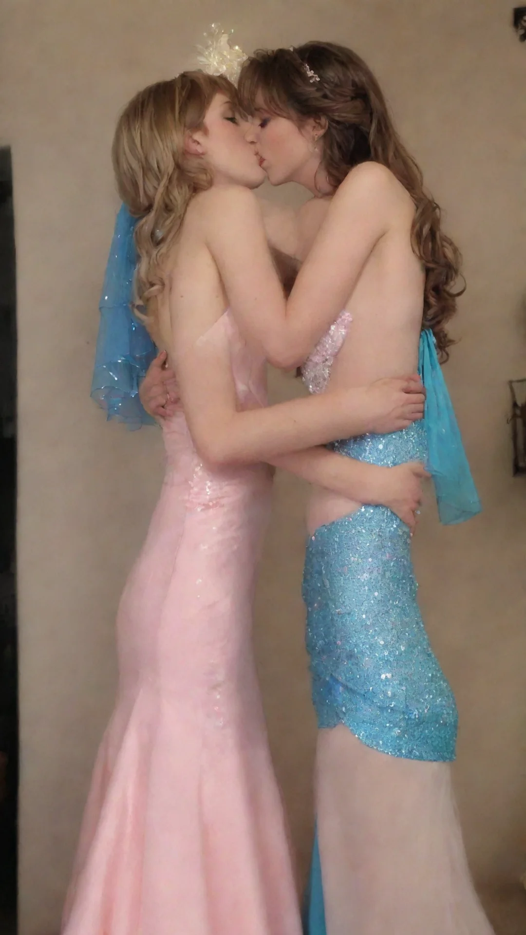 aiartstation art crossdresser%2C prom dress%2C kissing girl confident engaging wow 3 tall