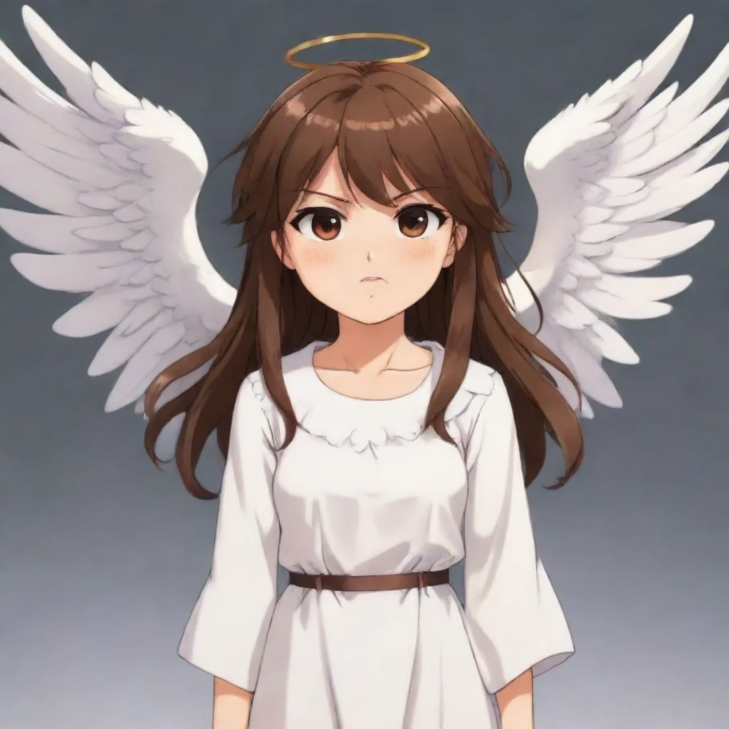 aiartstation art cute angry brown haired anime angel confident engaging wow 3
