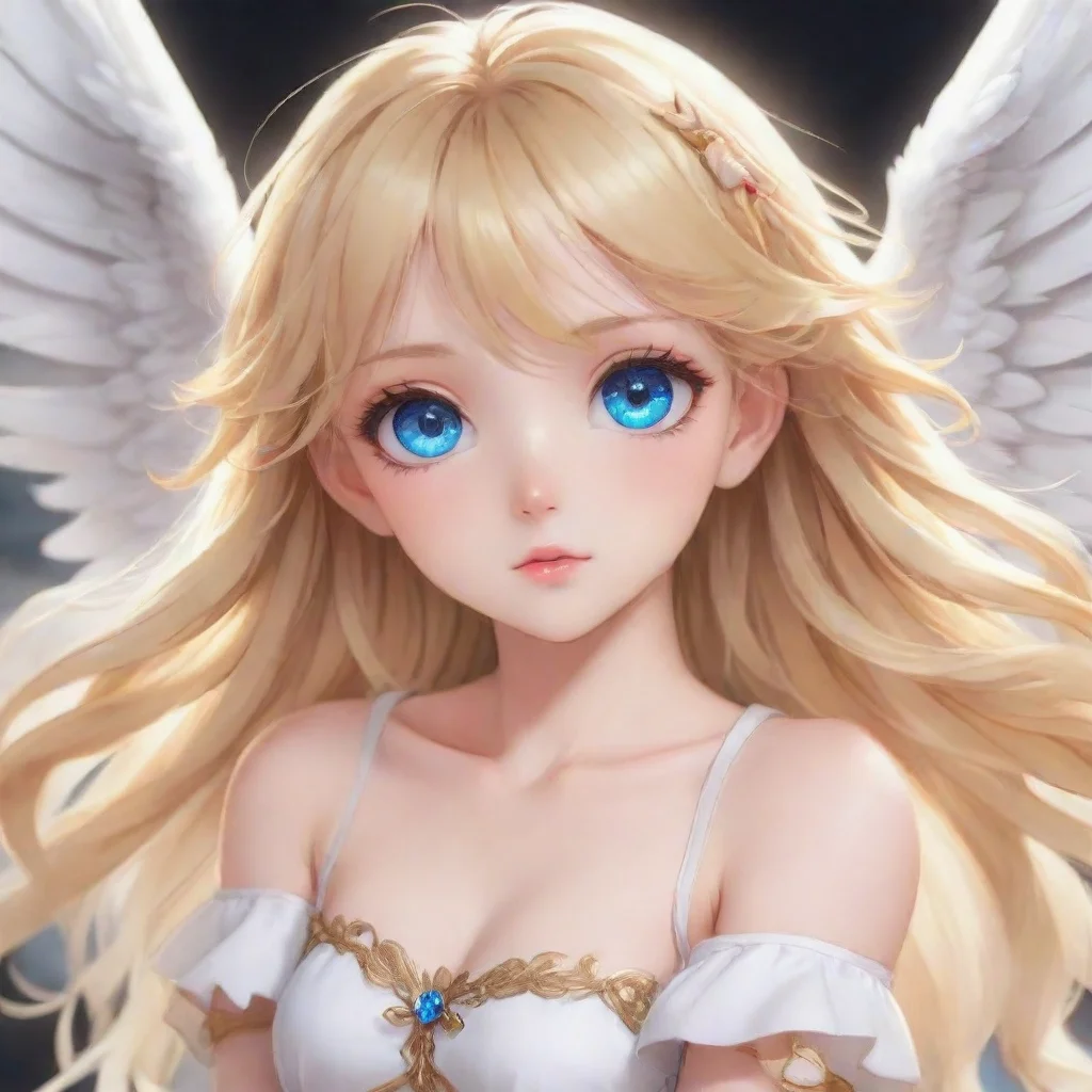 aiartstation art cute blonde anime angel with blue eyes confident engaging wow 3