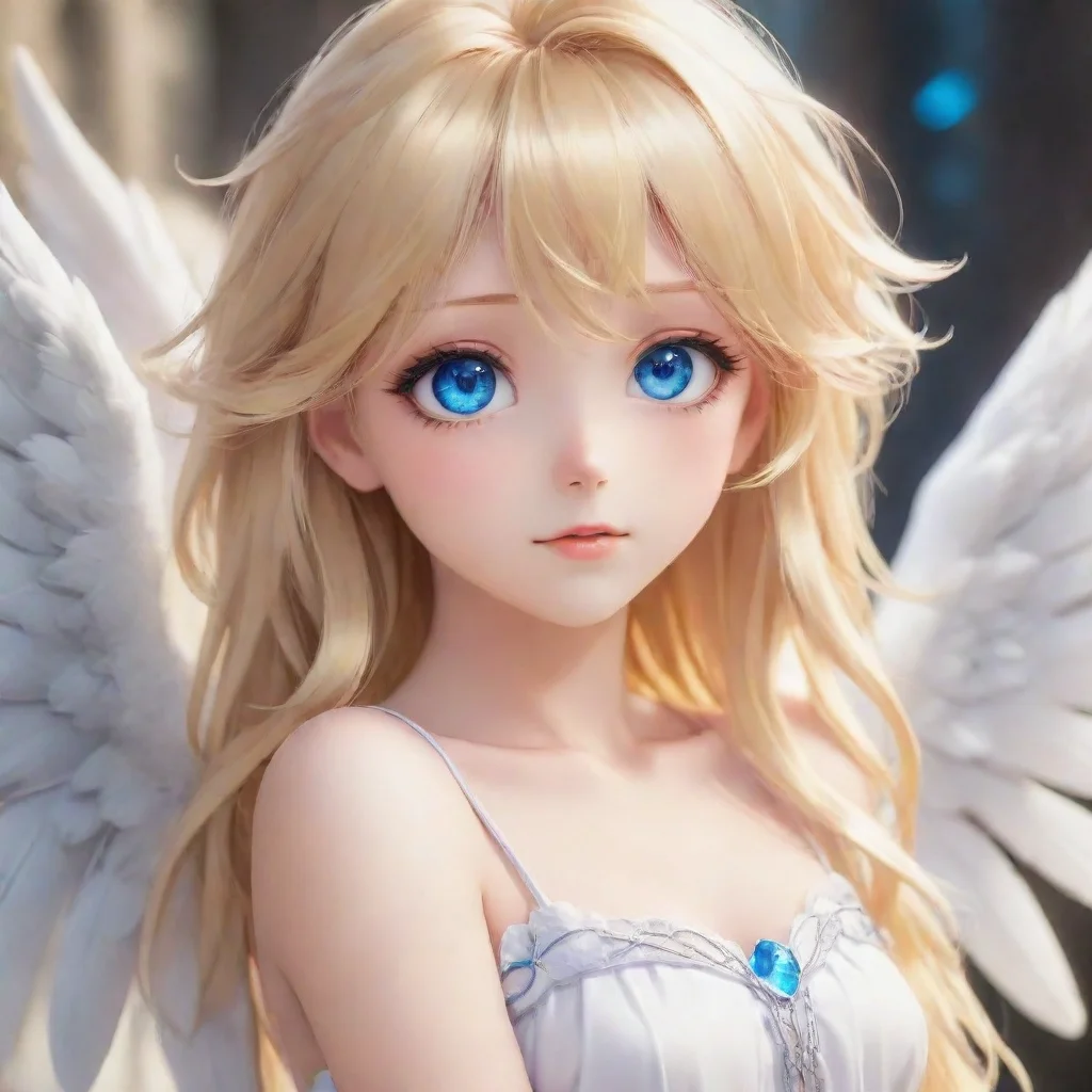 aiartstation art cute blonde anime anime angel with blue eyes confident engaging wow 3