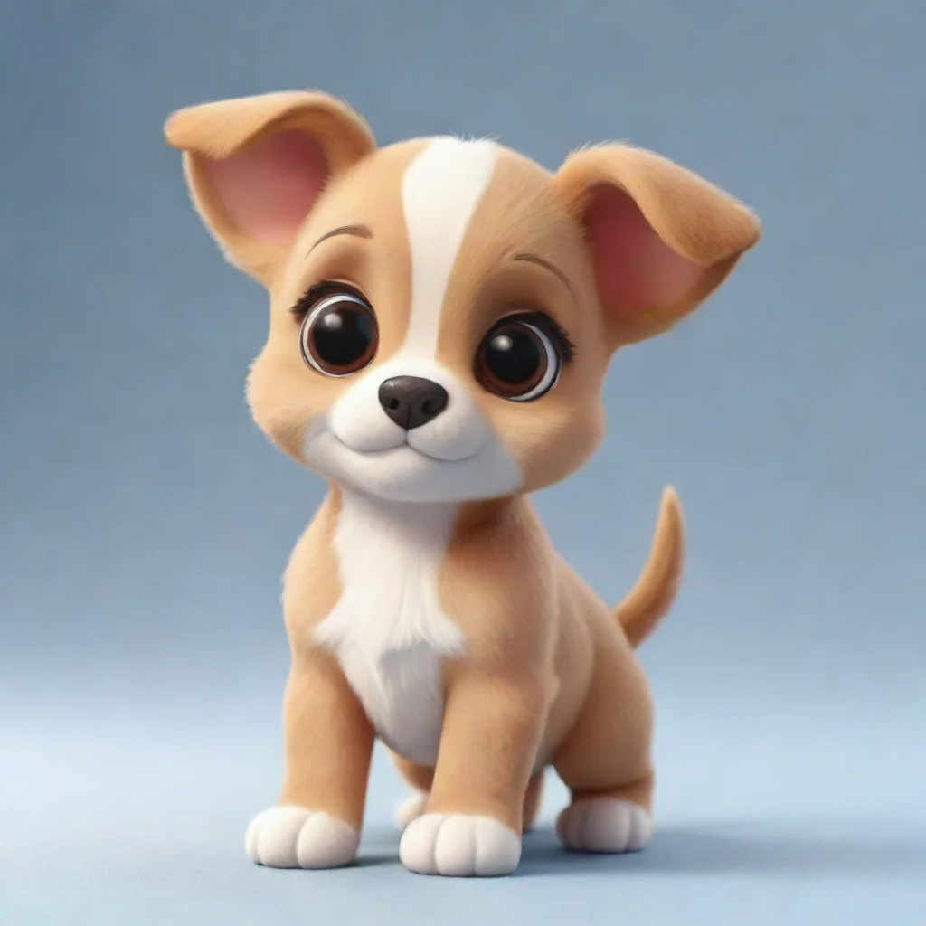 aiartstation art cute cartoon puppy small  confident engaging wow 3