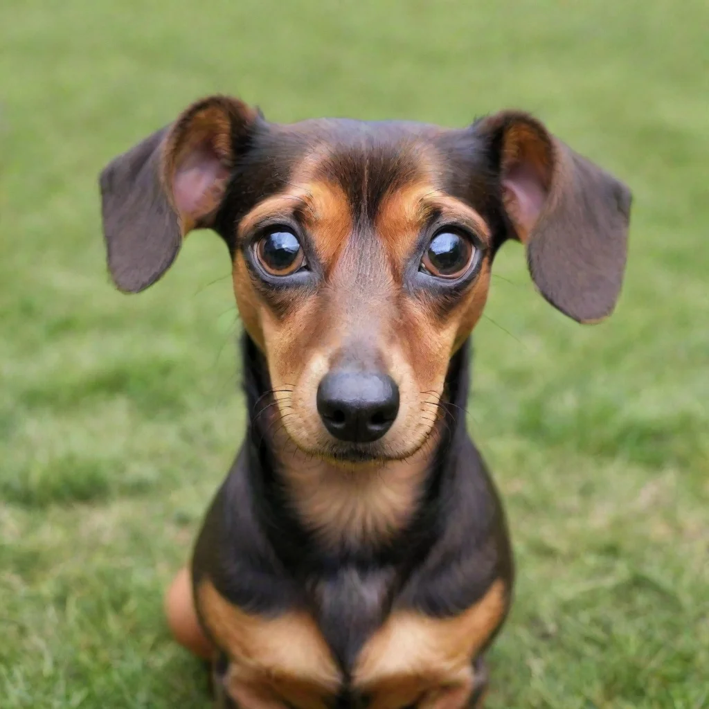 aiartstation art dachshund with raised eyebrows confident engaging wow 3