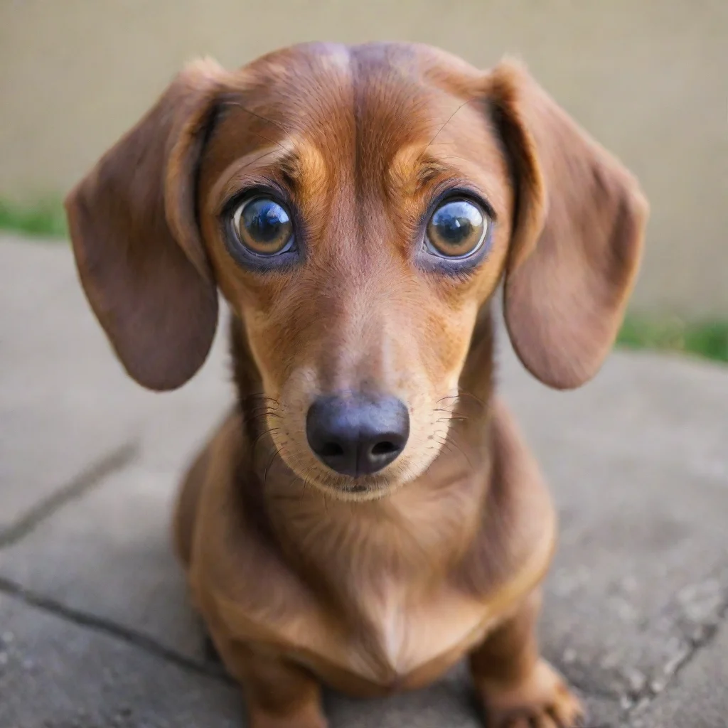 aiartstation art dachshund with wide eyes confident engaging wow 3