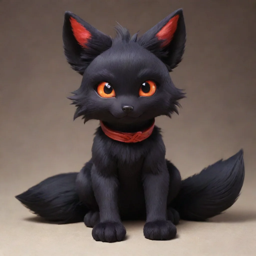 artstation art demon kemono black fox cute confident engaging wow 3