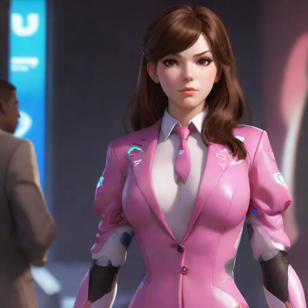 aiartstation art digital art d.va overwatch%2C suit%2C brown hair%2C standing%2C black man confident engaging wow 3