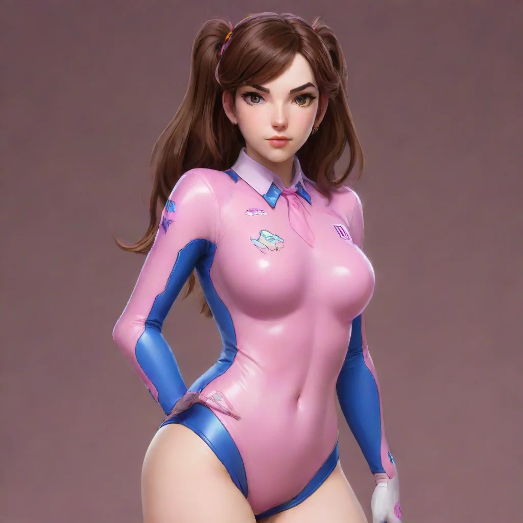 aiartstation art digital art d.va overwatch%2C suit%2C brown hair%2C standing confident engaging wow 3