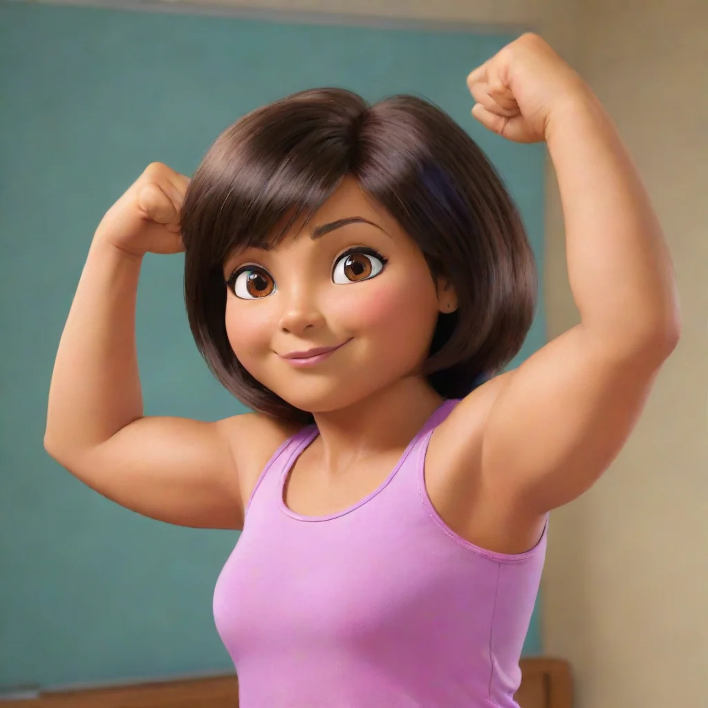 aiartstation art dora the explorer%E2%80%99s mom biceps flex confident engaging wow 3