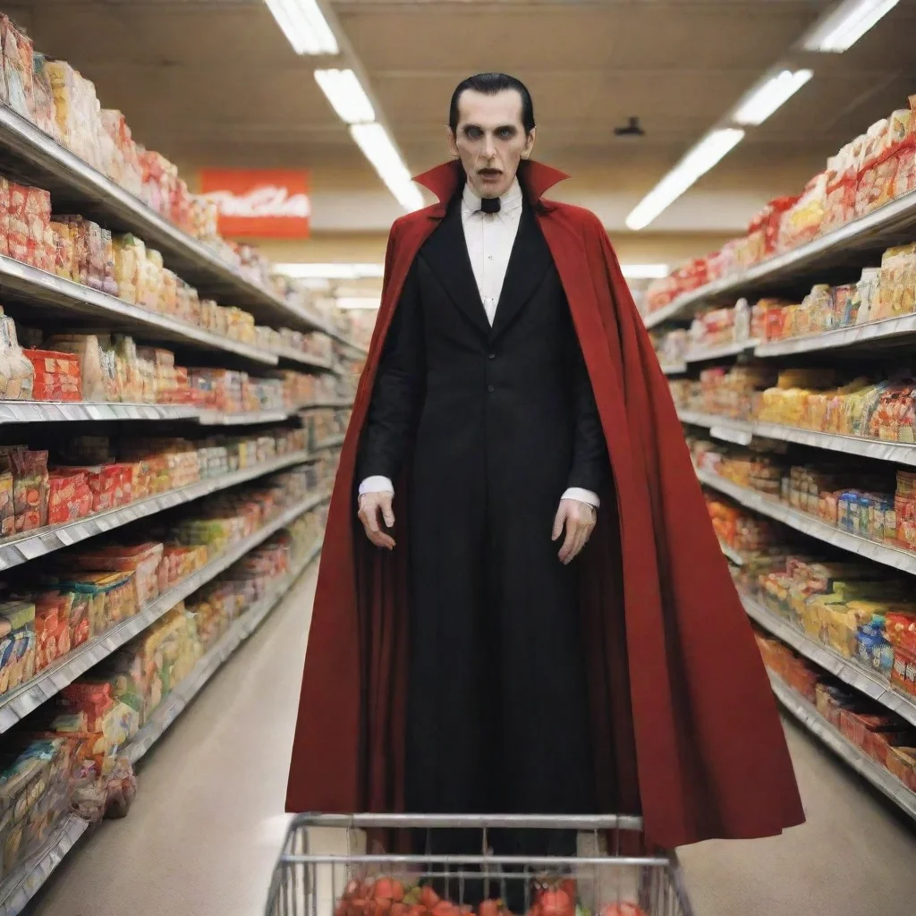 aiartstation art dracula in supermarket confident engaging wow 3