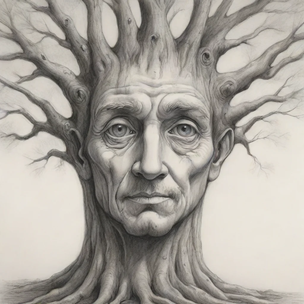 aiartstation art drawing of whimsical old tree with man%27s face confident engaging wow 3