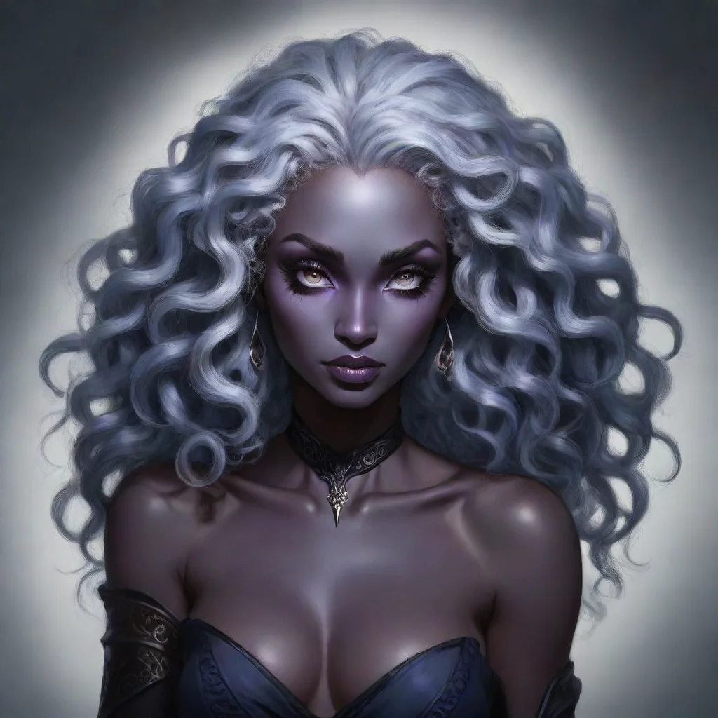 artstation art drow with curly hair confident engaging wow 3