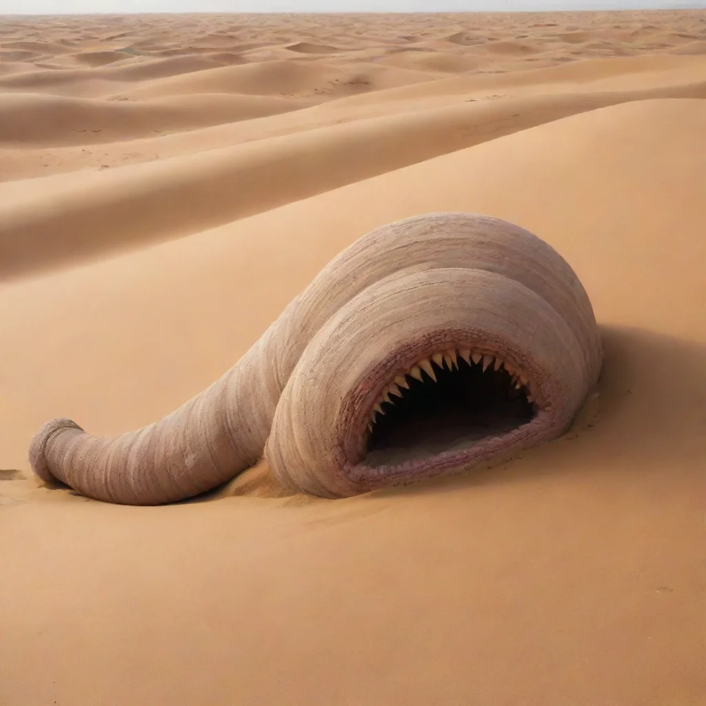 aiartstation art dune sandworm from the new dune movie in dessert coming out of sand confident engaging wow 3