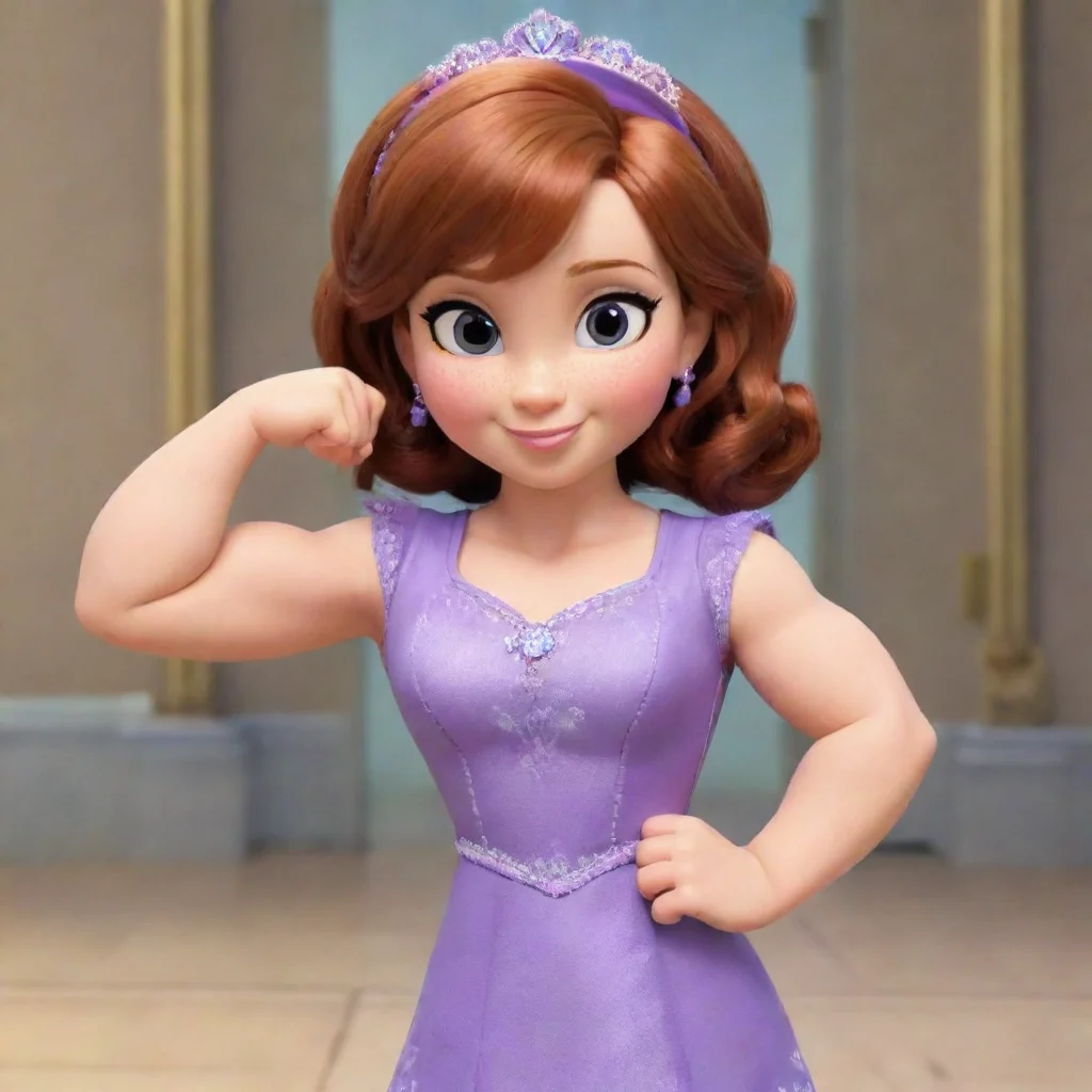 aiartstation art early puberty sofia the first biceps flex confident engaging wow 3