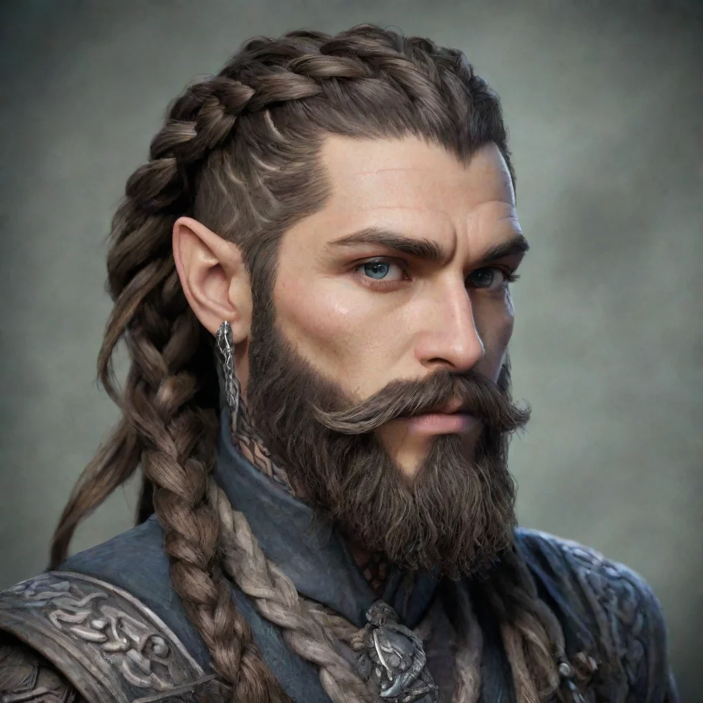 aiartstation art elder scrolls nord braided beard braided hair beard beads dragon tattoo confident engaging wow 3