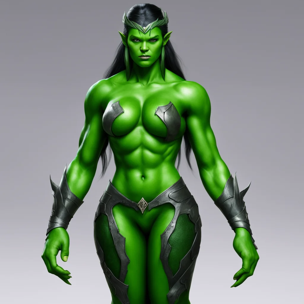 aiartstation art elven princess shaped like hulk confident engaging wow 3
