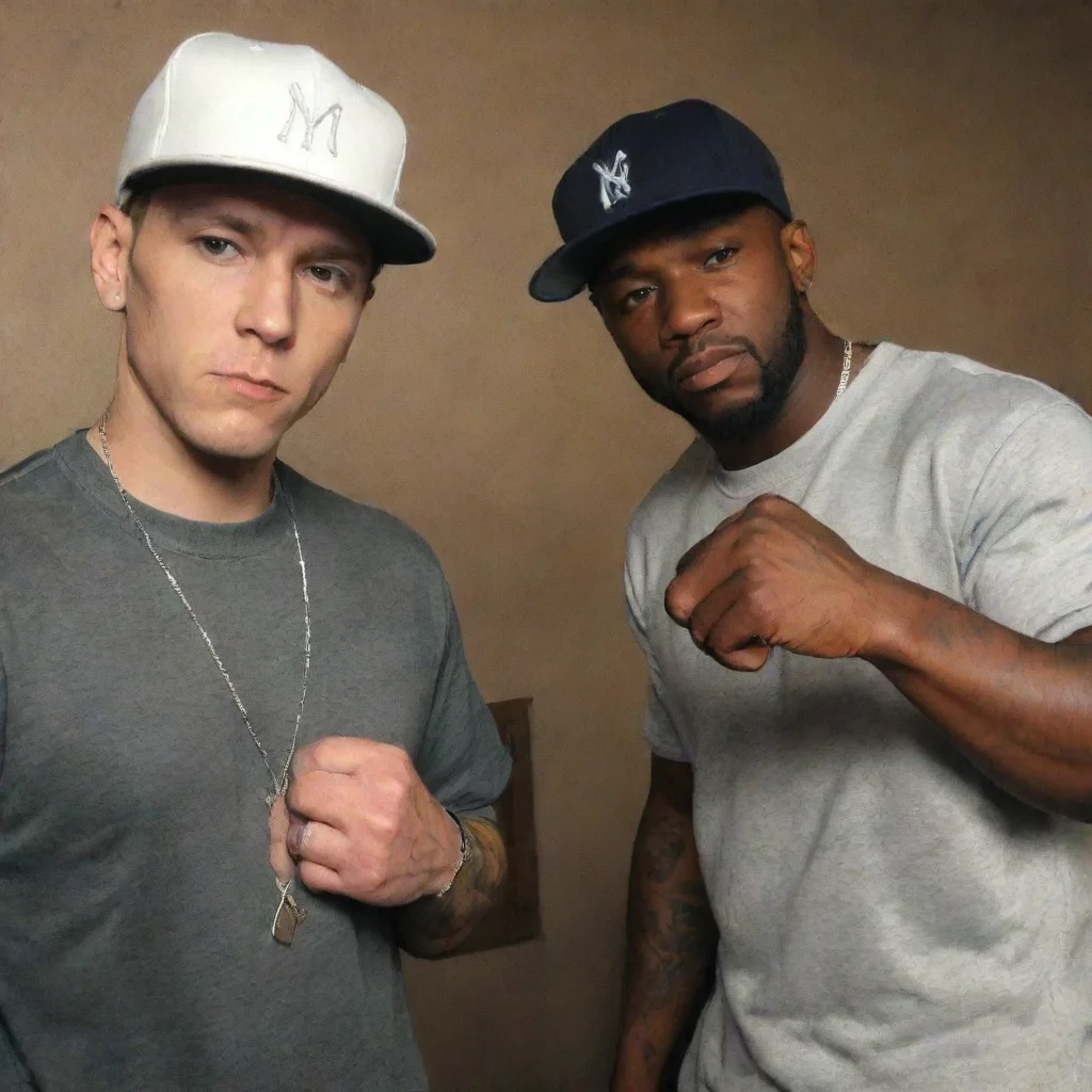 aiartstation art eminem and 50 cent confident engaging wow 3