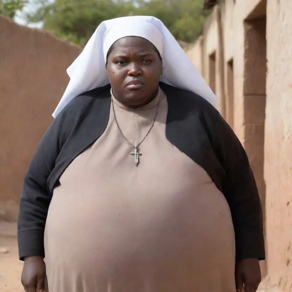 artstation art extremely obese african nun confident engaging wow 3