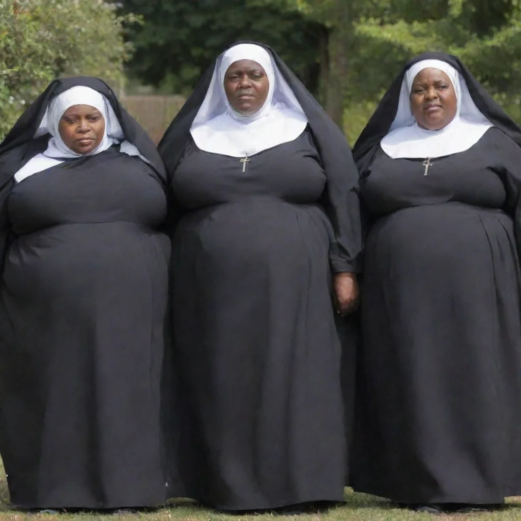aiartstation art extremely obese black nuns confident engaging wow 3