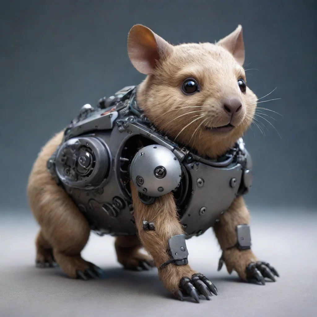 aiartstation art fantasy small robotic wombat confident engaging wow 3