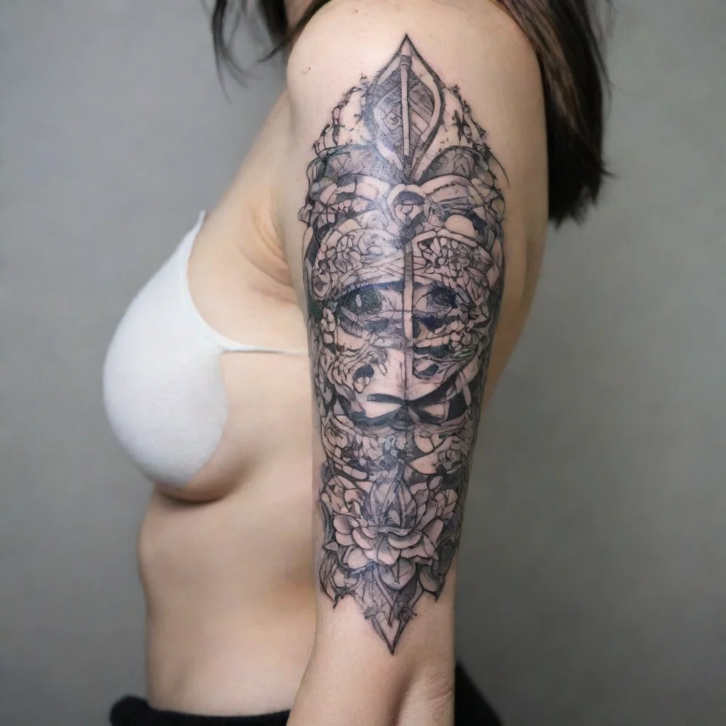 aiartstation art fine line black and white tattoo covers confident engaging wow 3