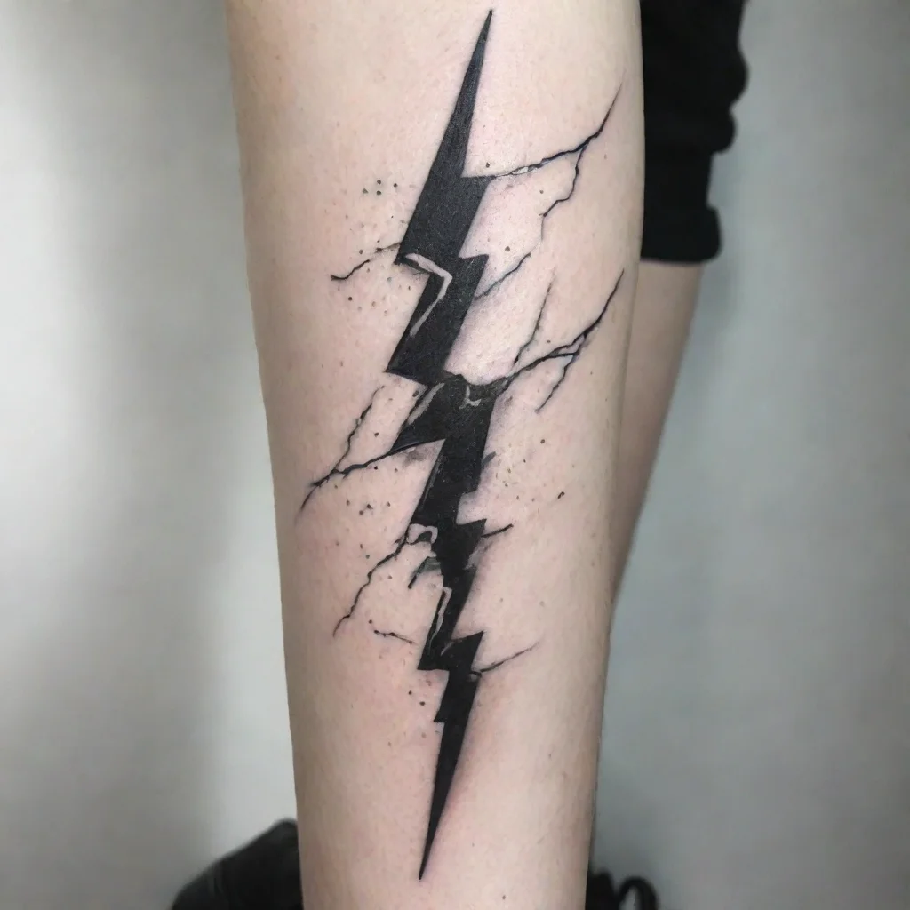 aiartstation art fine line black and white tattoo lightning confident engaging wow 3