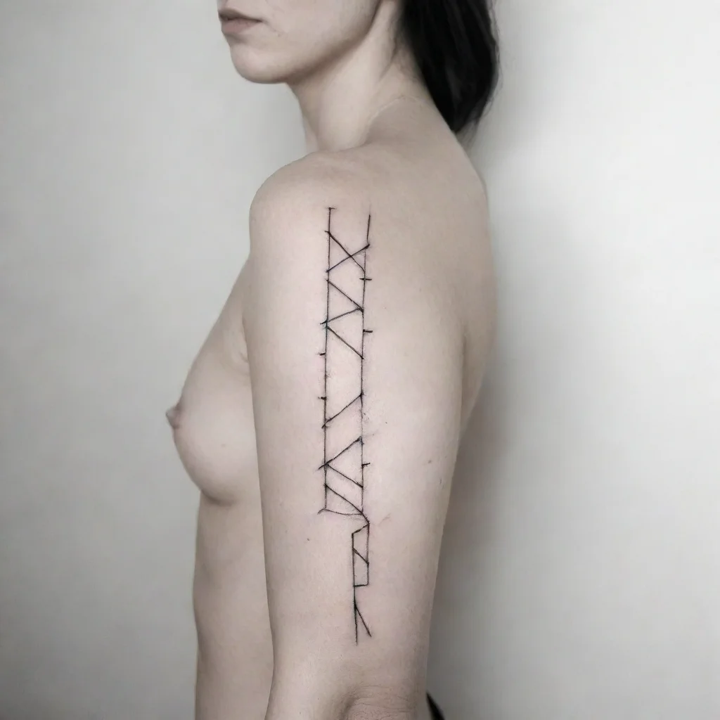 artstation art fine line black and white tattoo minimalistic woman confident engaging wow 3