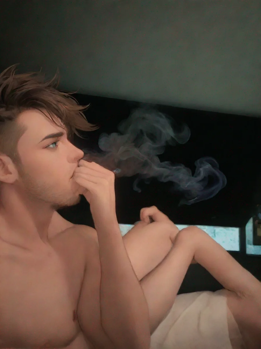 aiartstation art founder male shirt off smoking detailed hd anime confident engaging wow 3