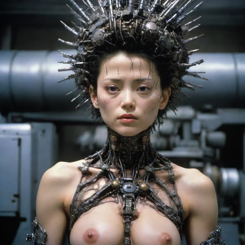 aiartstation art from movie event horizon 1997 from movie tetsuo 1989 from movie virus 1999 400lb show womans made of machine parts hyper  confident engaging wow 3