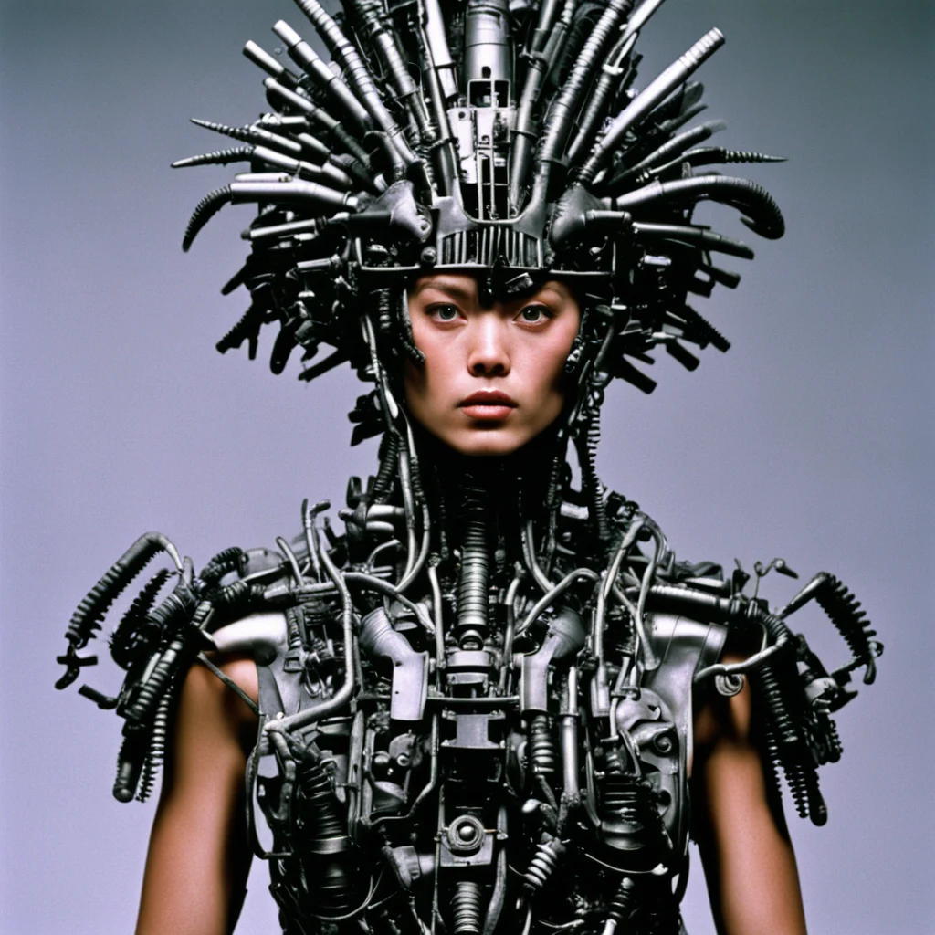 aiartstation art from movie event horizon 1997 from movie tetsuo 1989 from movie virus 1999 woman wearing bird head made of machine parts confident engaging wow 3
