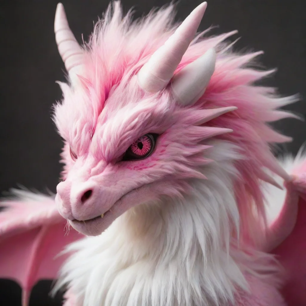artstation art furry furred dragon pink and white pink eyes confident engaging wow 3
