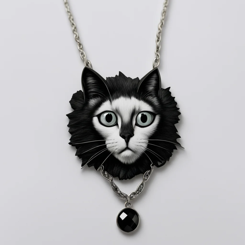 aiartstation art george condo black cat necklace diamond  confident engaging wow 3