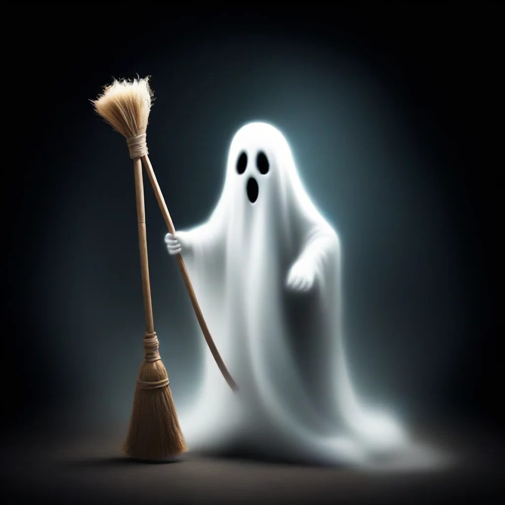 artstation art ghost with broom stick confident engaging wow 3