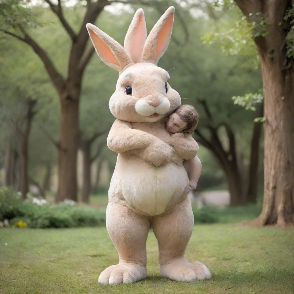 artstation art giant anthro rabbit holding a person confident engaging wow 3