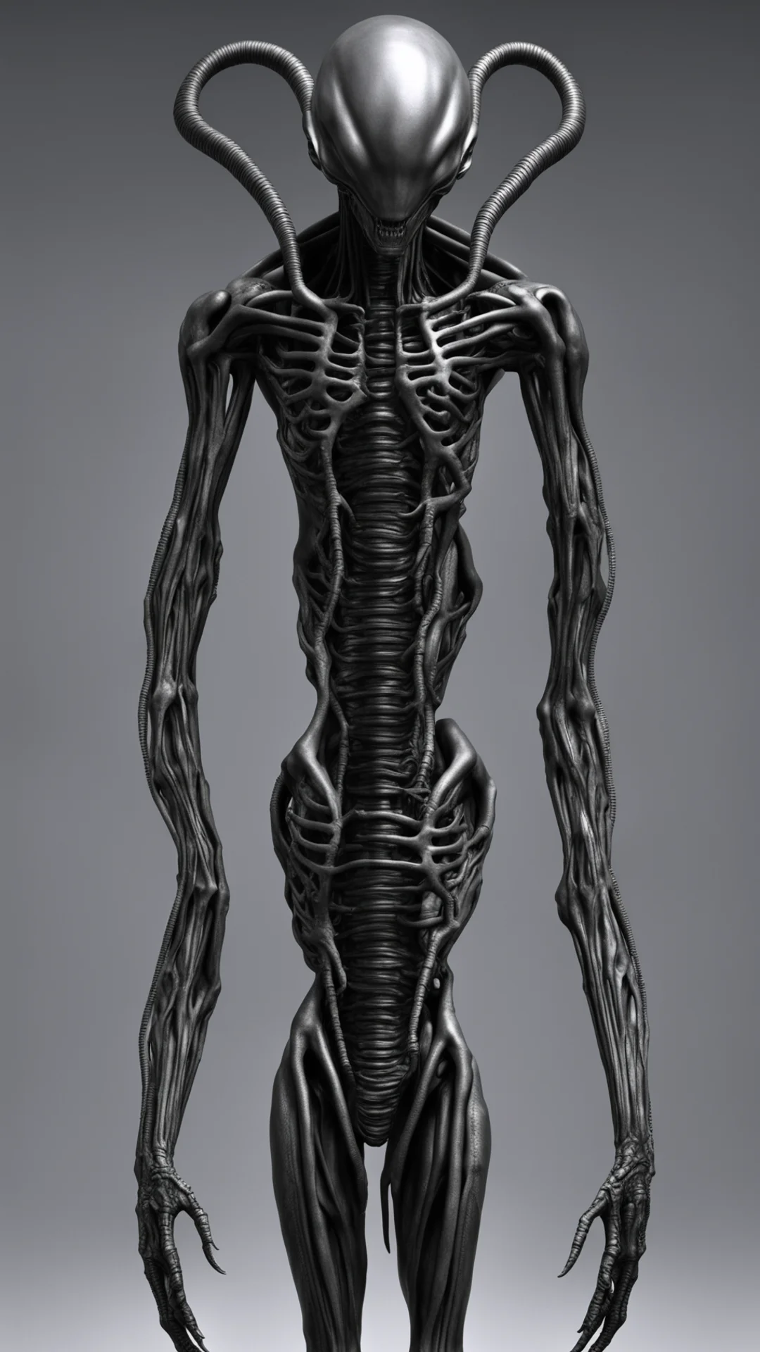 aiartstation art giger alien%2C a  pose%2C arms and legs within frame %2C detailed skin confident engaging wow 3 tall