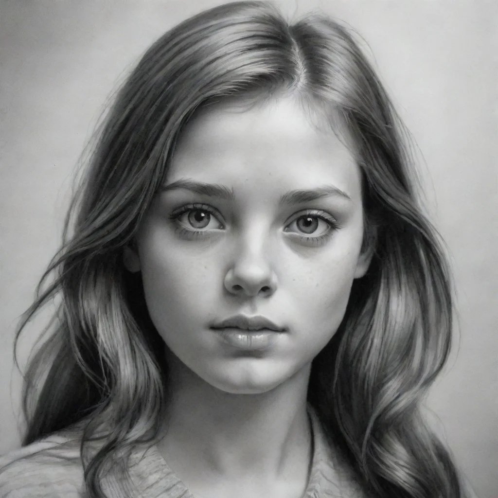 artstation art girl realistic pencil drawing  confident engaging wow 3