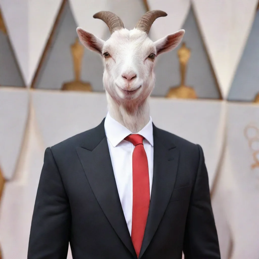 artstation art goat in suit red carpet but also as a goat human and goat character elon confident engaging wow 3