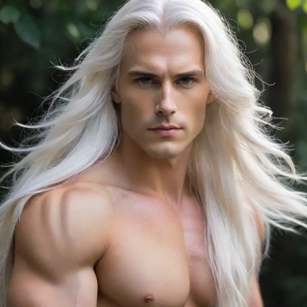 aiartstation art god majestic masculine handsome%2C white long hair%2C  confident engaging wow 3