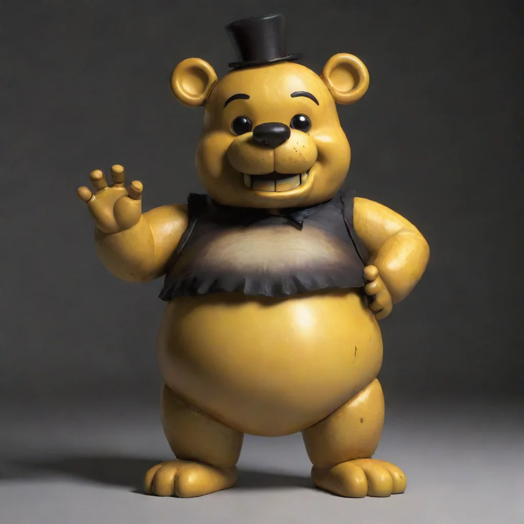 artstation art golden freddy with a big inflated belly confident engaging wow 3