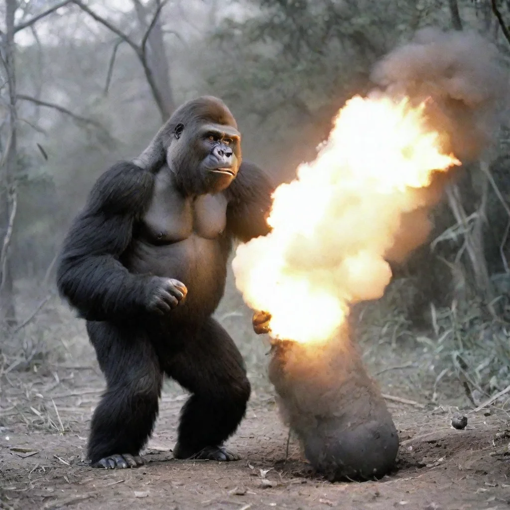 artstation art gorilla detoning a bomb in ww2 confident engaging wow 3