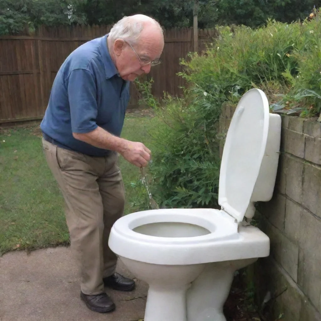 aiartstation art grandpa taking a piss confident engaging wow 3