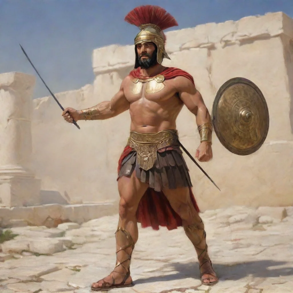 artstation art greek warrior  confident engaging wow 3