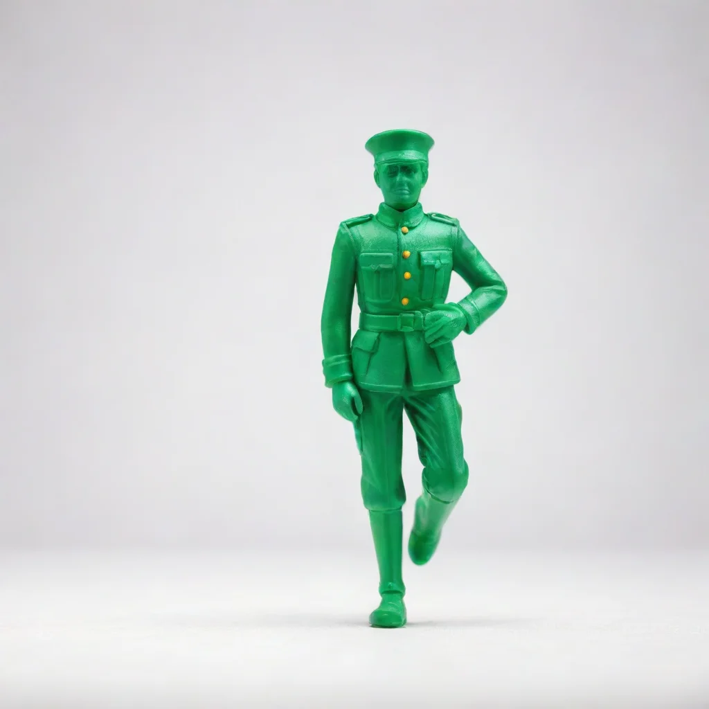 artstation art green toy soldier army man white background toy diffuse light full picture clean toy product confident engaging wow 3