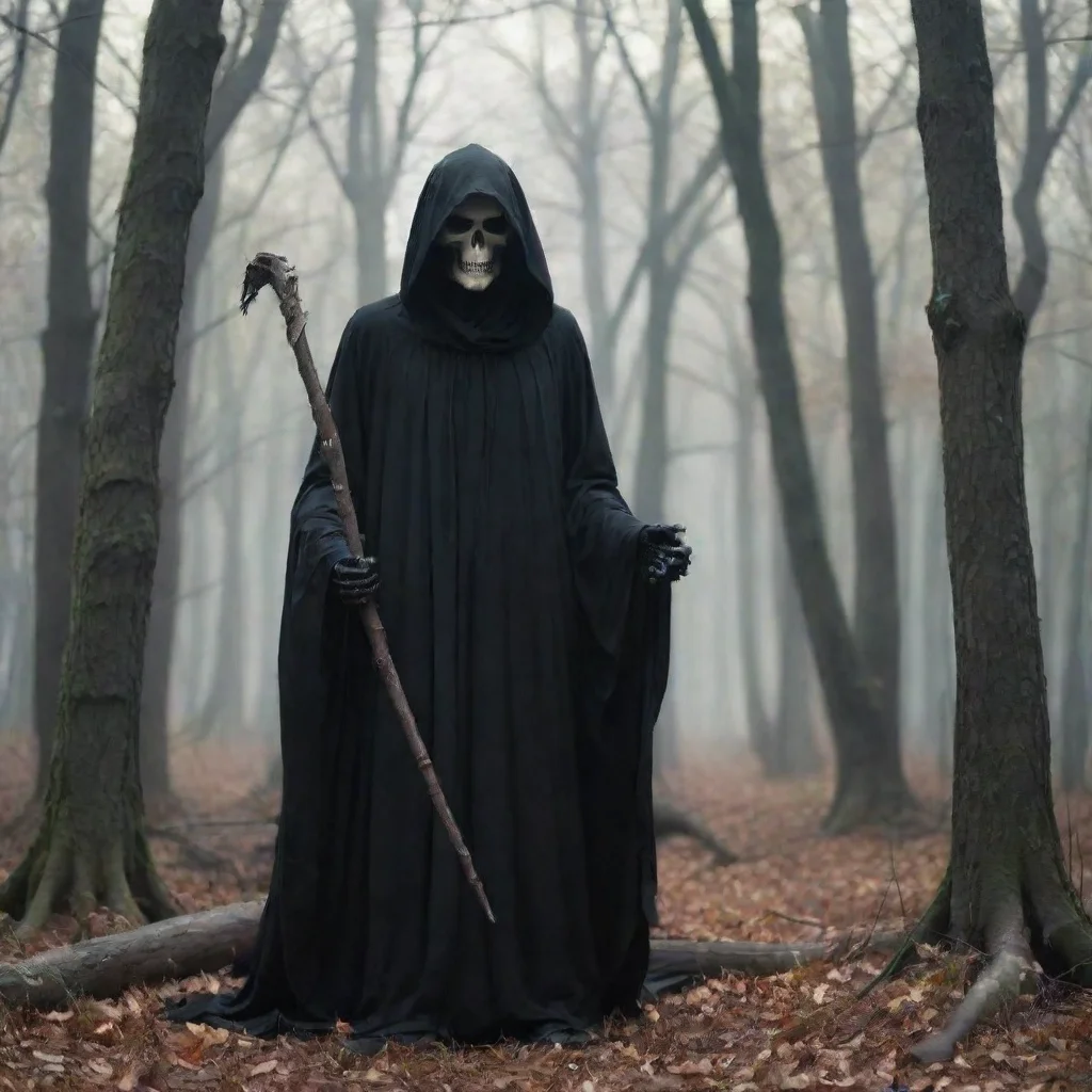 artstation art grim reaper in forest confident engaging wow 3
