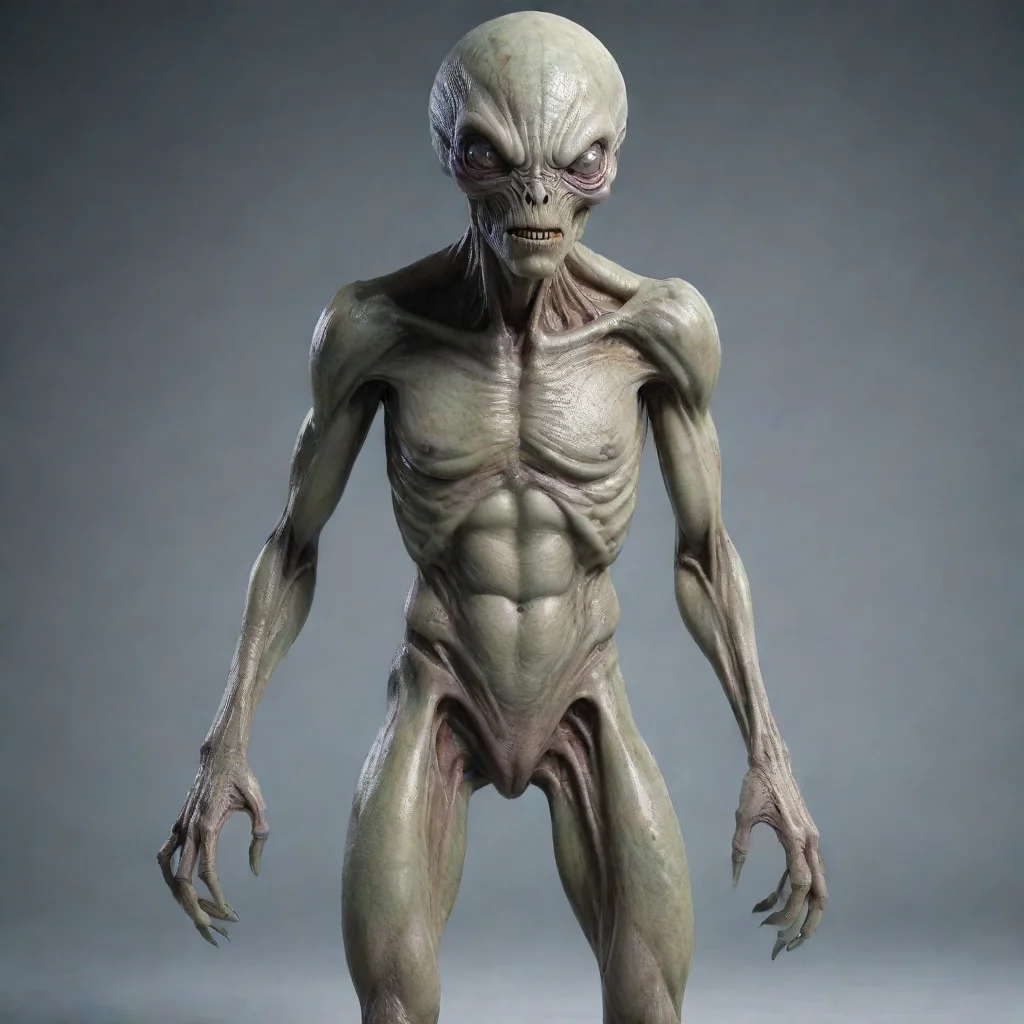 artstation art grotesque alien standing full frontal detailed skin confident engaging wow 3