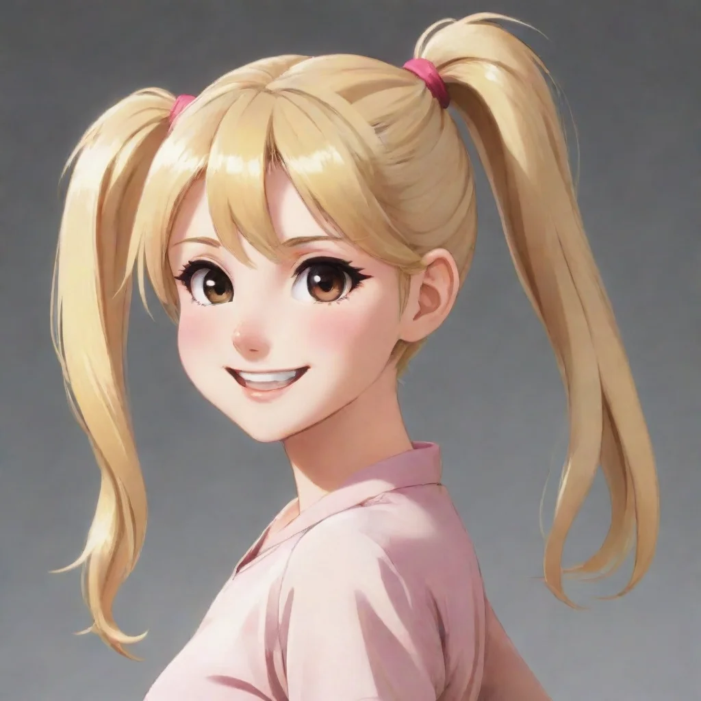 aiartstation art happy blonde anime girl with a ponytail confident engaging wow 3
