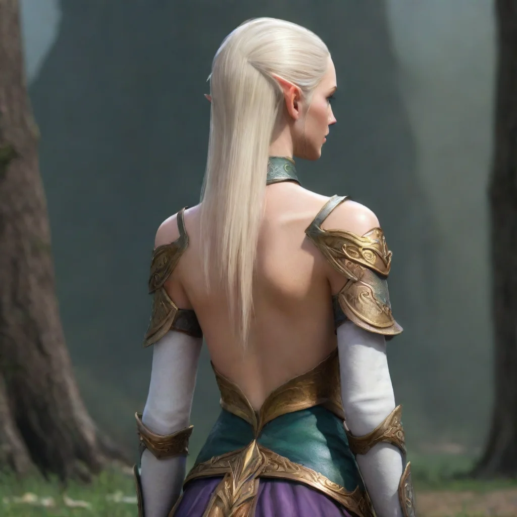 aiartstation art high elf female. image from behind confident engaging wow 3