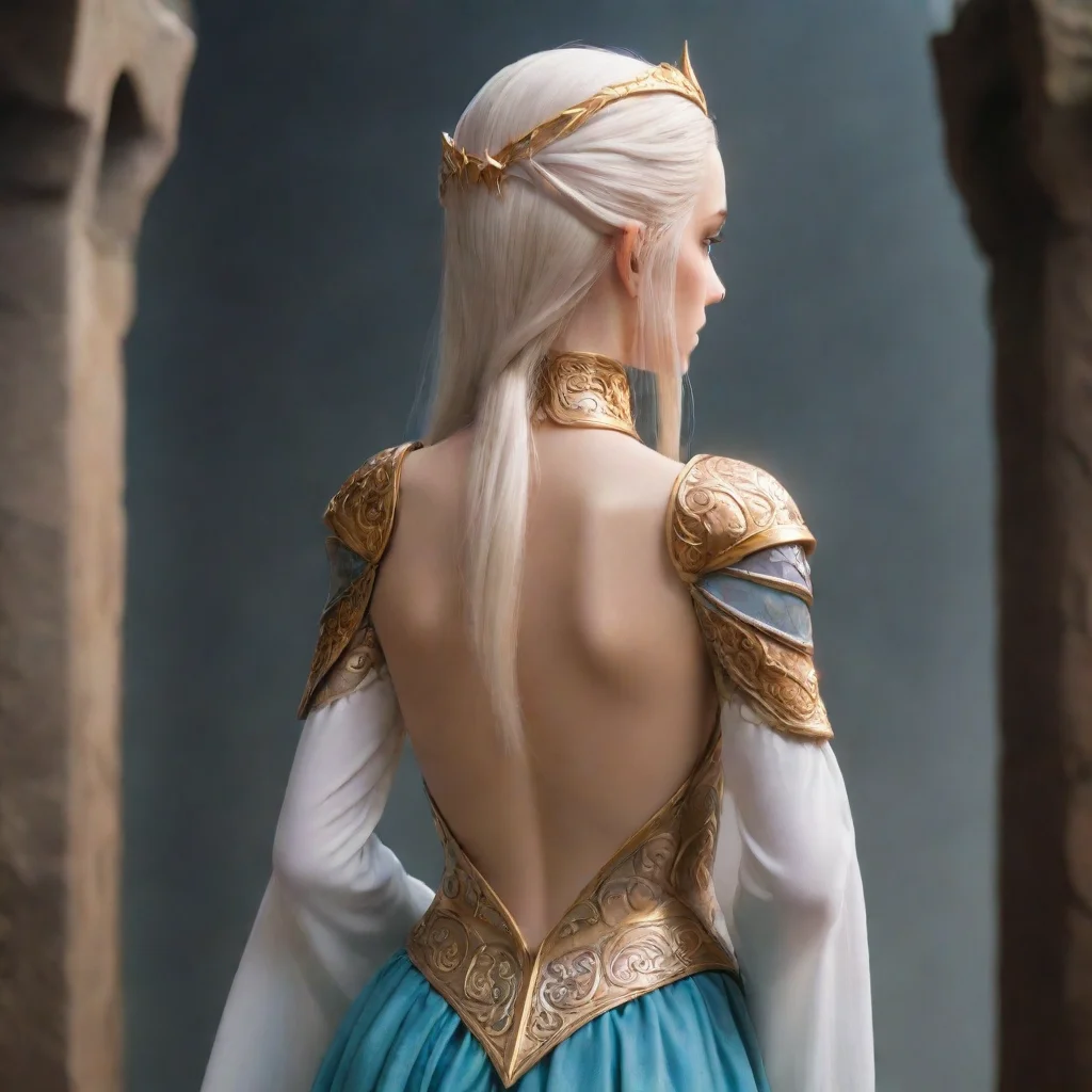 aiartstation art high elf princess. image from behind confident engaging wow 3