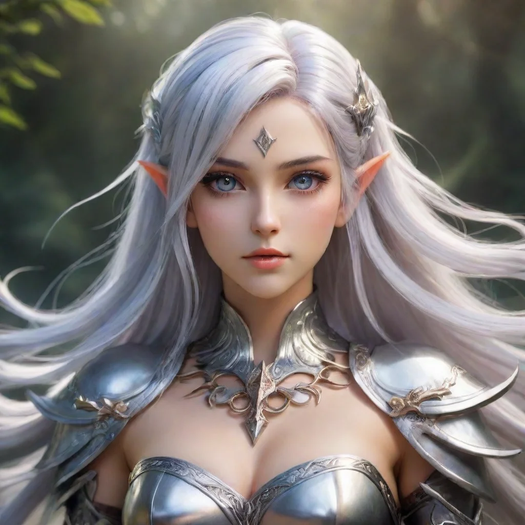 aiartstation art high elf with silver hair god feminine majestic fantasy anime warrior confident engaging wow 3