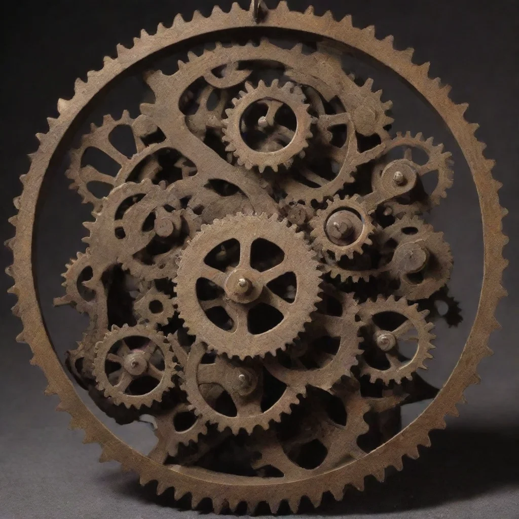 aiartstation art horrifyng being made of clock gears only%2C working moving gears  confident engaging wow 3