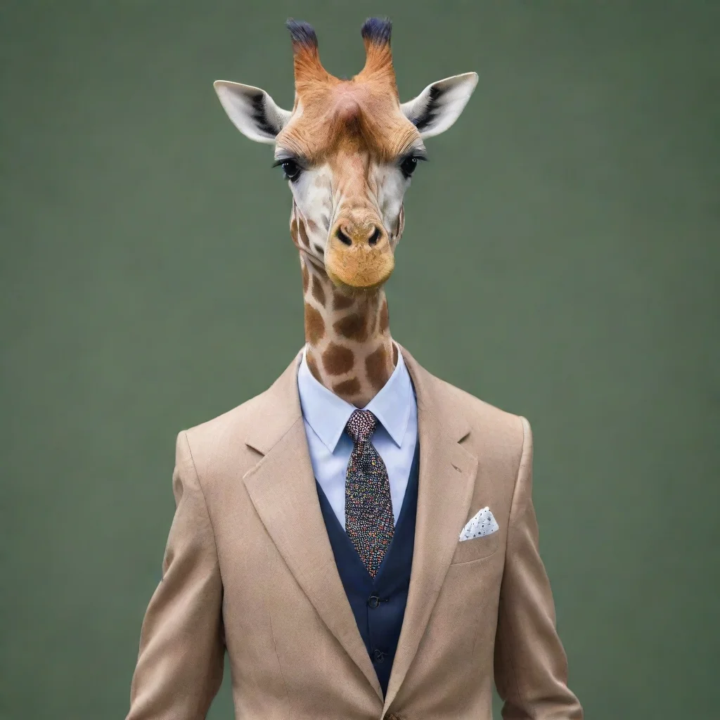 aiartstation art how does a giraffe look like when it wears a suit%3F confident engaging wow 3